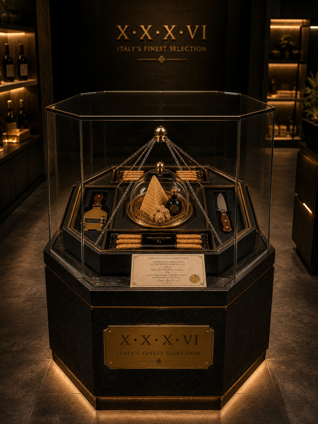 XXXVI — Teca centrale con certificato di autenticità