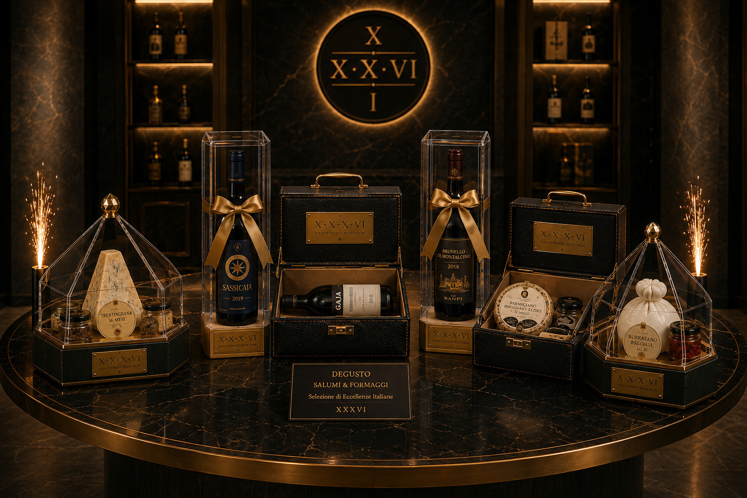 XXXVI — Tavolo degustazione salumi e formaggi