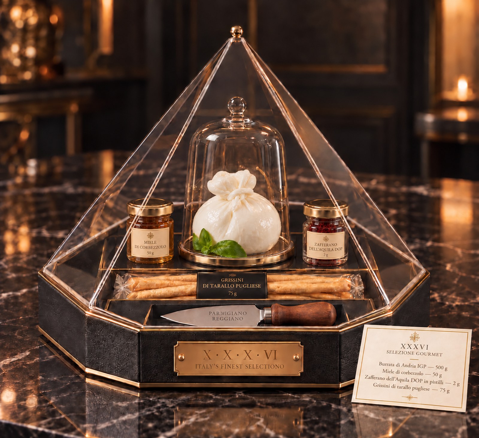 Cofanetto Burrata di Andria IGP & Zafferano d'Aquila DOP